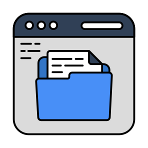 Web Folder, Online Document, Doc, Archive, Binder icon