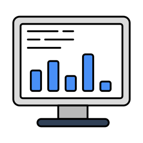 Online Data Analytics, Online Infographic, Online Statistics, Business Chart, Business Graph icon