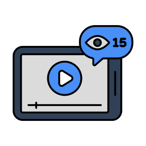 Online Video, Video Streaming, Play Video, Video Views, Media icon