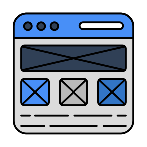 Web Design, Web Layout, Web Wireframe, Website Design, Web Template icon