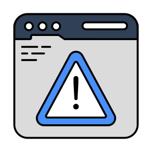 Web Error, Web Alert, Web Warning, Web Caution, Website Error icon