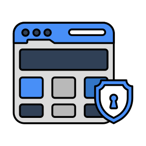 Website Security, Website Protection, Encrypted Website, Web Safety, Web Security icon