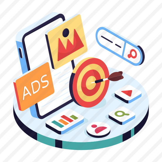 Ad Target, Ad Goal, Focus Ad, Advertising Target, Advertisement,icons preview