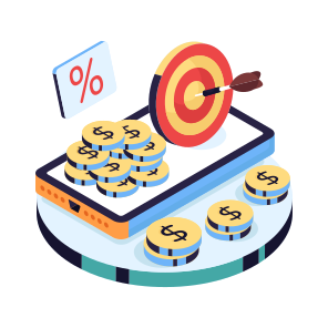 Mobile Money Target, Online Cash, Online Investment, Online Payment, Financial Goal icon