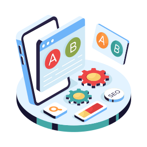 Ab Test, Comparison Test, Split Testing, Bucket Testing, Ui icon