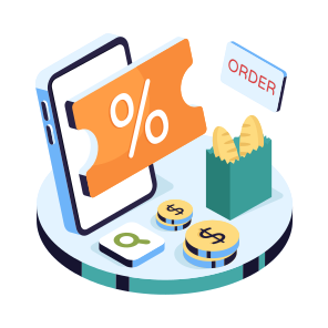 Discount Card, Discount Voucher, Discount Label, Discount Tag, Food Discount Coupon icon
