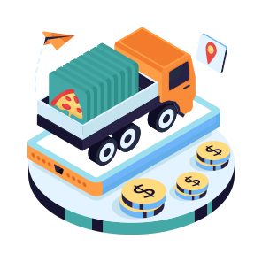 Food Delivery Truck, Food Van, Automobile, Automotive, Transport icon