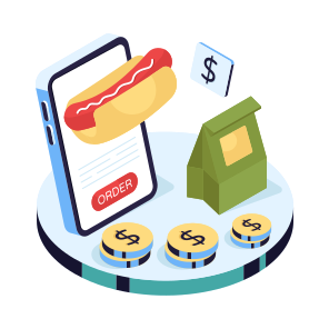 Mobile Food Order, Hotdog Burger Order, Food Order App, Food Order Application, Smartphone App icon