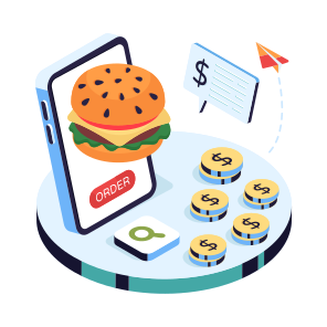 Mobile Food Order, Mobile Burger Order, Food Order App, Food Order Application, Smartphone App icon