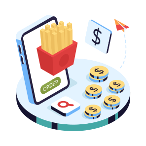 Mobile Food Order, Mobile Fries Order, Food Order App, Food Order Application, Smartphone App icon