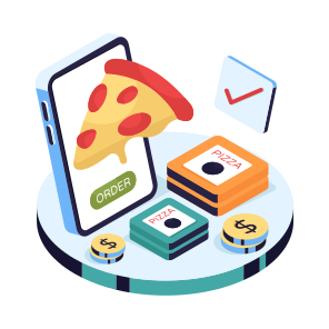 Mobile Food Order, Mobile Pizza Order, Food Order App, Food Order Application, Smartphone App icon