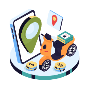 Scooter Delivery, Food Delivery, Bike Delivery, Motorbike Delivery, Pizza Delivery icon