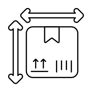Parcel Size, Parcel Measurement, Package Size, Logistic Delivery Package Measurement icon