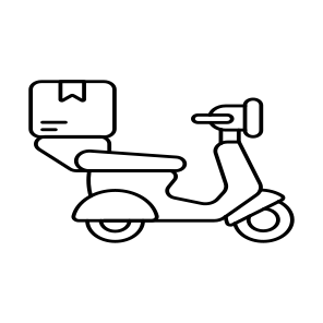 Scooter Delivery, Logistic Delivery, Bike Delivery, Scooter Cargo, Motorbike Delivery icon