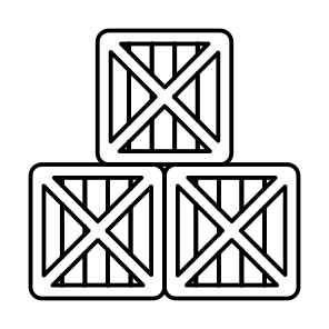 Wooden Boxes, Crates, Parcels, Packages, Logistics Delivery icon