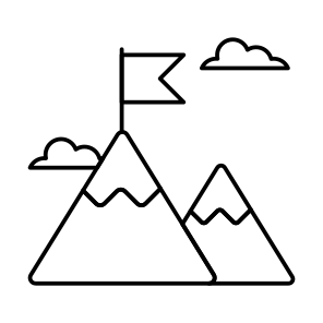 Mission Accomplished, Mission Achieved, Mission Successful, Flagged Mountain, Victory, icon