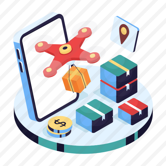 Drone Delivery, Logistic Delivery, Quadcopter Delivery, Drone Package, Drone Parcel preview