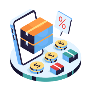 Mobile Logistic Discount, Mobile Package, Online Package, Mobile Delivery, Phone Parcel icon