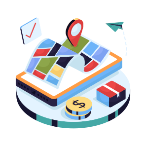 Mobile Map, Mobile Location, Mobile Direction, Gps, Navigation,,vector icon
