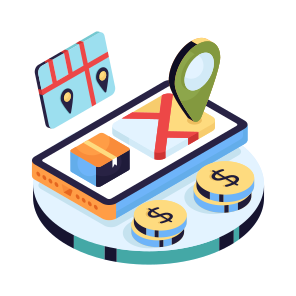 Mobile Parcel Location, Mobile Package, Online Package, Mobile Delivery, Phone Parcel Tracking icon