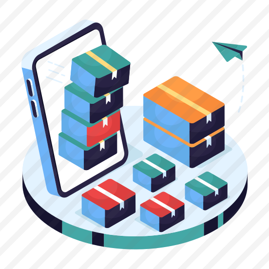 Mobile Parcels, Mobile Packages, Online Package, Mobile Delivery, Phone Parcels,icons preview
