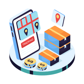 Parcel Location, Mobile Parcel Tracking, Package Location, Package Direction, Geolocation icon