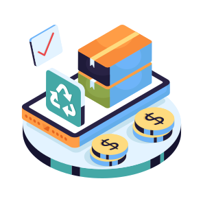 Parcel Recycling, Parcel Reprocess, Package Recycling, Package Reprocess, Parcel Renewable icon