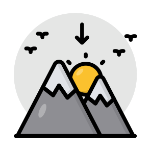 Mountains, Hills, Hilly Area, Hills Weather, Landscape,vector icon