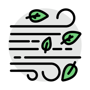 Wind Blowing, Breeze, Air, Flying Leaves, Meteorology, icon