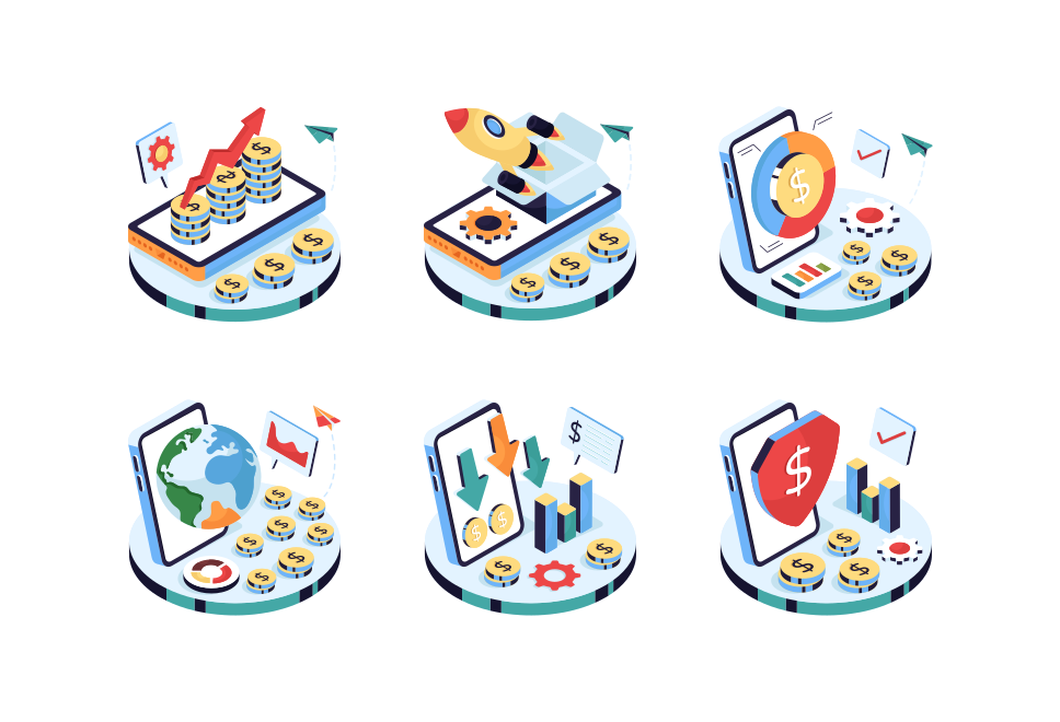 Business and Finance Isometric Illustrations Large Set Preview