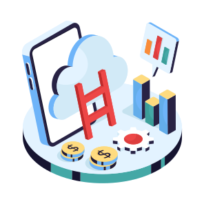 Cloud Ladder, Cloud Success, Cloud Path, Cloud Technology, Cloud Computing icon