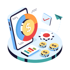Financial Data Analytics, Mobile Infographic, Statistics, Business Data, Financial Chart icon