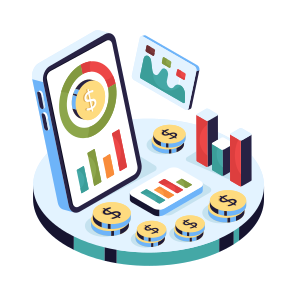 Mobile Data Analytics, Mobile Infographic, Statistics, Business Data, Financial Chart icon