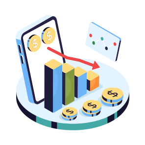 Mobile Data Analytics, Mobile Infographic, Statistics, Business Data, Loss Chart icon