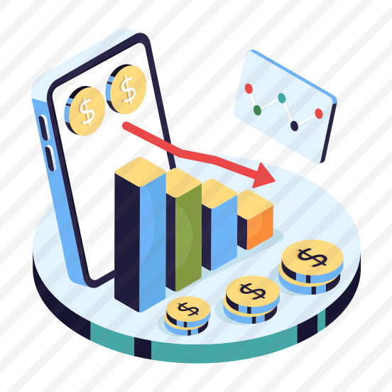 Mobile Data Analytics, Mobile Infographic, Statistics, Business Data, Loss Chart preview