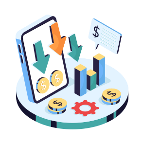 Mobile Data Analytics, Mobile Infographic, Statistics, Business Data, Mobile Recession Chart icon