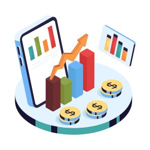 Mobile Data Analytics, Mobile Infographic, Statistics, Business Data, Progress Chart icon