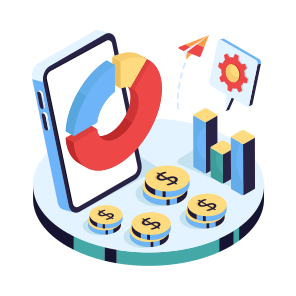 Mobile Pie Chart, Mobile Infographic, Statistics, Business Data, Business Chart icon