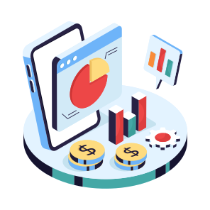 Online Data Analytics, Online Infographic, Web Statistics, Business Data, Pie Chart icon