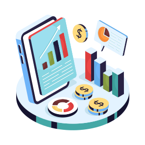 Statistics, Infographic, Data, Analytics, Illustration, Vector, Isometric, Report, Business, Mobile, Chart, icon