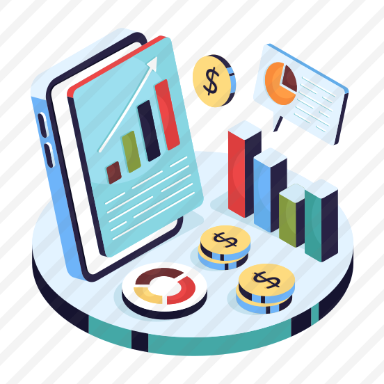 Statistics, Infographic, Data, Analytics, Illustration, Vector, Isometric, Report, Business, Mobile, Chart, preview
