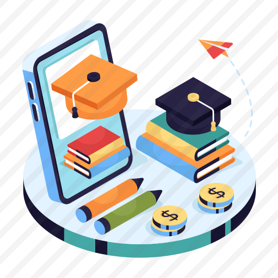 Mobile Education, Distance Education, Distance Learning, Mobile Learning, Elearning,icons preview