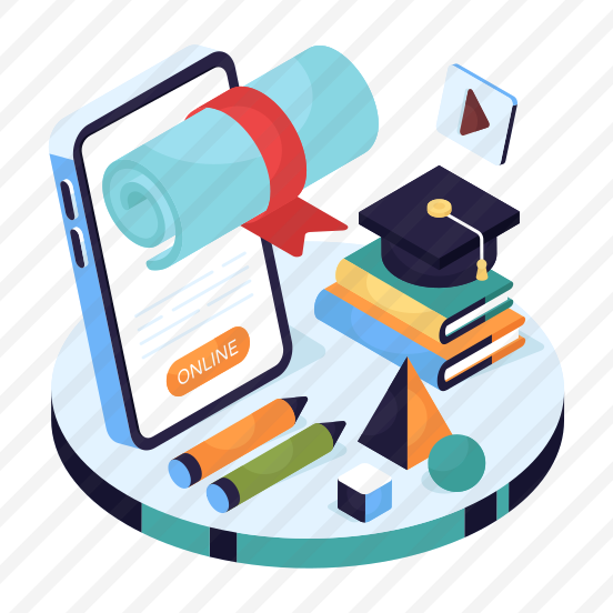 Online Degree, Diploma, Online Certificate, Deed, Credential Document,,icons preview