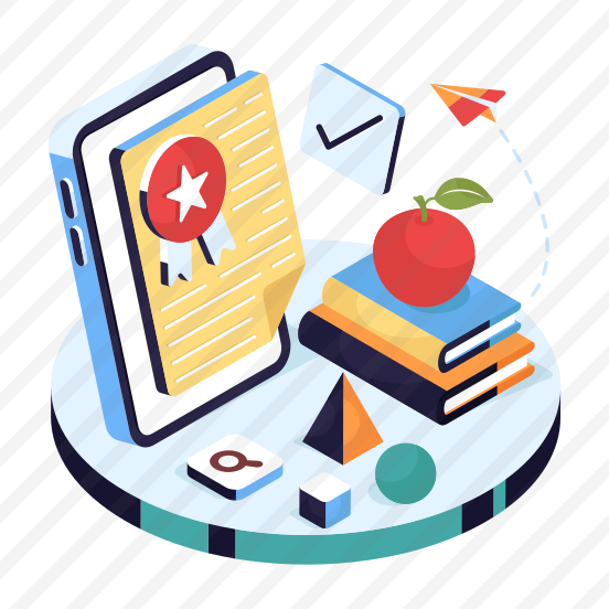 Online Degree, Diploma, Online Certificate, Deed, Credential Document,,vector preview