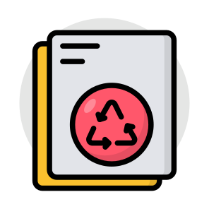Paper Recycling, Paper Reprocess, Renewable, Reuse, Eco Sign icon
