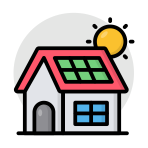 Solar Home, Solar House, Homestead, Residence, Accomodation icon