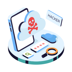 Cloud Hacking, Cloud Danger, Cloud Technology, Cybercrime, Cyber Attack icon