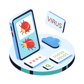 Mobile Bug, Mobile Virus, Mobile Malware, Phone Virus, Infected Phone icon