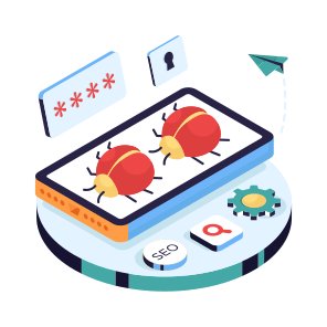 Mobile Bug, Mobile Virus, Mobile Malware, Phone Virus, Infected Phone,icons icon
