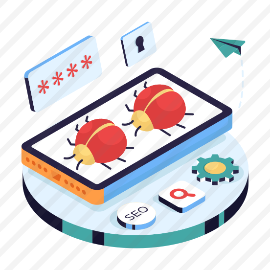 Mobile Bug, Mobile Virus, Mobile Malware, Phone Virus, Infected Phone,icons preview